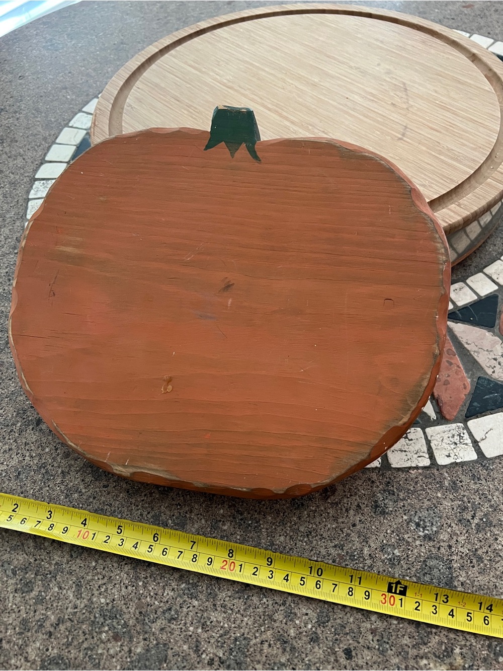 Handcrafted Orange Wooden Pumpkin Fall Halloween Thanksgiving decor Accent - Picture 8 of 8